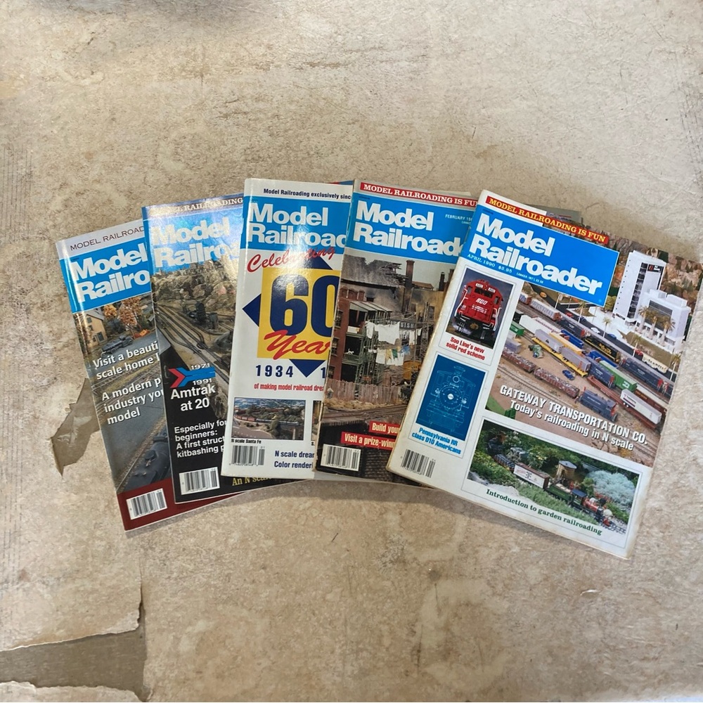 Vintage Model Railroader Magazine Mystery Box: 5 Random from 1988-1994